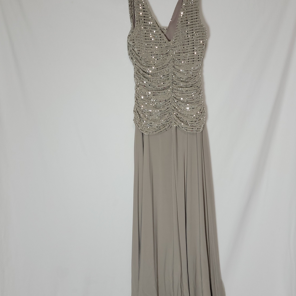 R & M Richards Metallic Sequin Maxi Dress